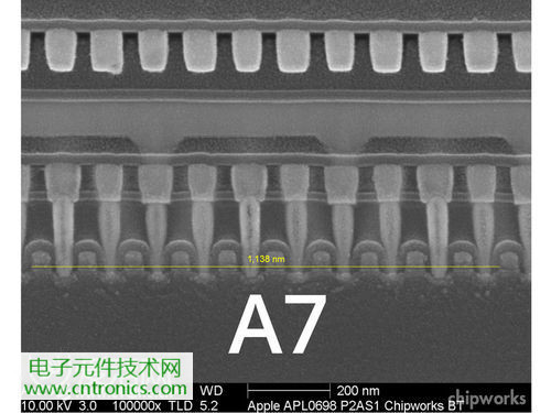 iPhone 5S芯片級拆解，顯微鏡下的A7處理器揭秘