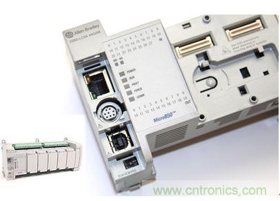 圖1：Allen-Bradley Micro850可編程邏輯控制器(PLC)的價格約為500美元，是高度堅固、可配置、隔離性和易用性方面的標桿，盡管有PC/嵌入式計算設備的競爭，仍在工廠自動化領域中保持著強勢地位。