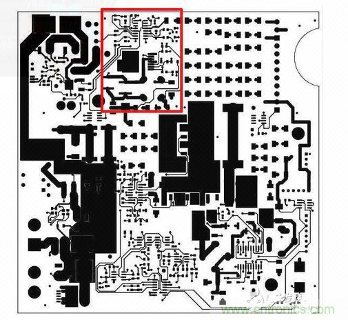 這是自動測試設備的PCB，因為事先了解過那顆SEPIC轉換器（以紅框標示），我的設計第一次就成功。