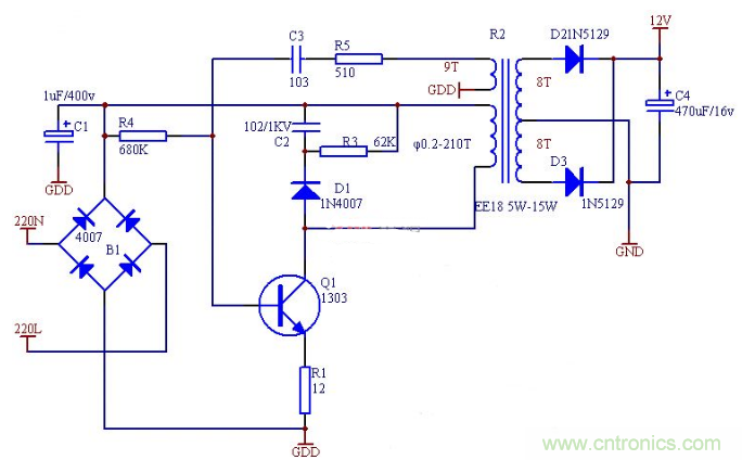 六款簡單的開關(guān)電源電路設(shè)計(jì),內(nèi)附原理圖詳解